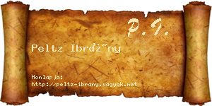 Peltz Ibrány névjegykártya